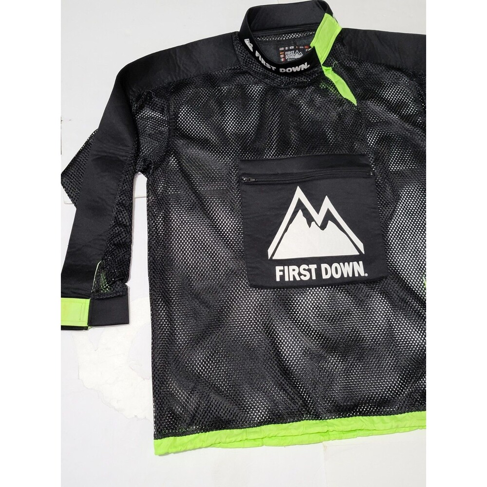 (#2) First Down Sport Mash Long Sleeve Pullover Size Men's Medium Black
